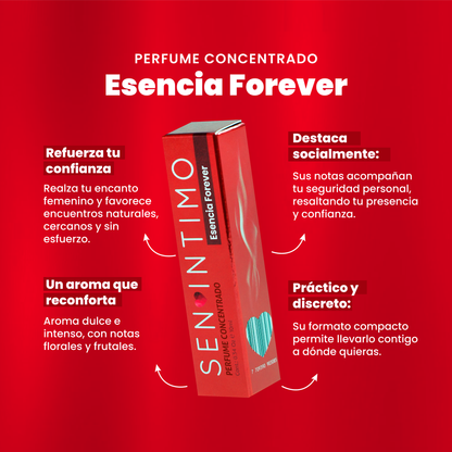 Perfume Attract Esencia Forever para Mujer Roll-On Sen Íntimo - 4 beneficios caja roja 10ml