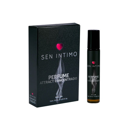 Perfume Attract Concentrado — empaque negro elegante, sin esencia específica