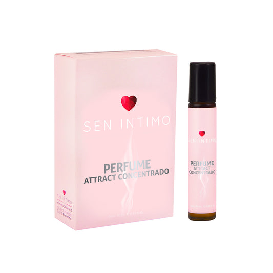 Perfume Attract Concentrado Roll On Sen Íntimo - caja y frasco Roll on 10ml fondo blanco