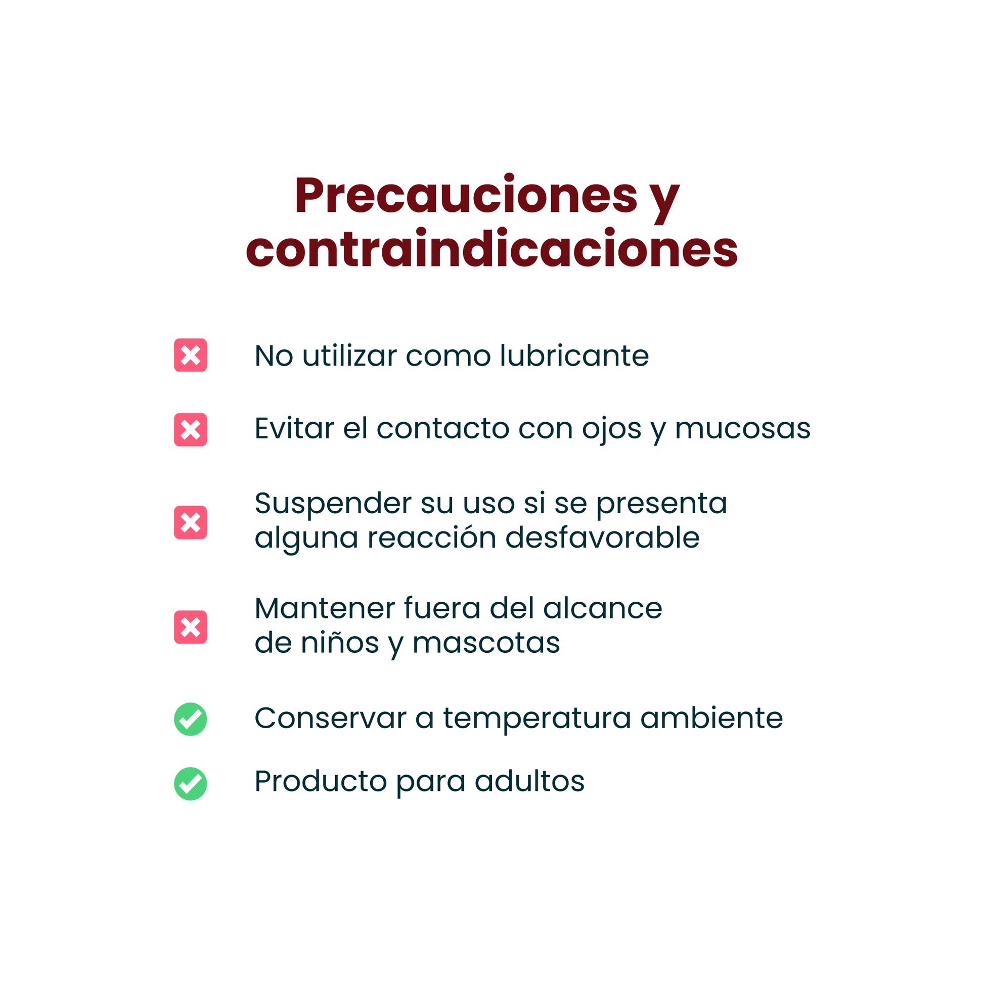 Precauciones Aceite para Masajes Sen Íntimo - Uso externo, conservar a temperatura ambiente